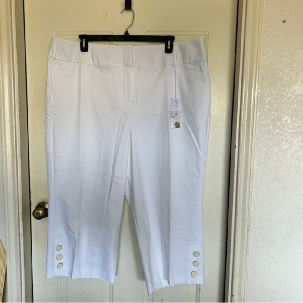Lane Bryant The Laney White Wide Leg Crop Pants Size 22